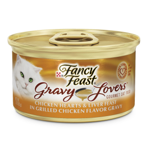 פנסי פיסט לבבות עוף וכבד ברוטב עשיר 85 גרם- Fancy Feast Chicken Hearts&Liver In Gravy