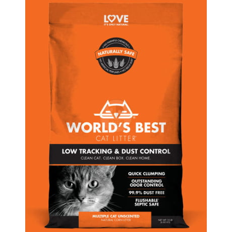 וורלד בסט קט ליטר ללא עקבות ללא בישום 12.7 קג - World`s best cat litter