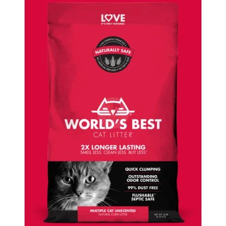 וורלד בסט קט ליטר מולטי קט ללא בישום 12.7 קג - World`s best cat litter