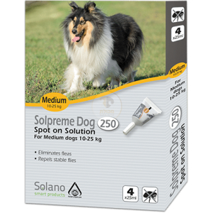 סולאנו אמפולות סולפרים לכלב במשקל 10-25 ק"ג(M)- Solano Solpreme Dog 10-25 Kg