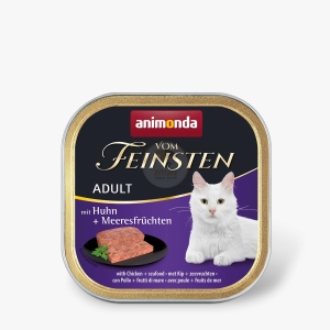 פיינשטיין עוף ומאכלי ים חתול בוגר 100 גרם - Vom Feinsten Chicken and sea food Adult