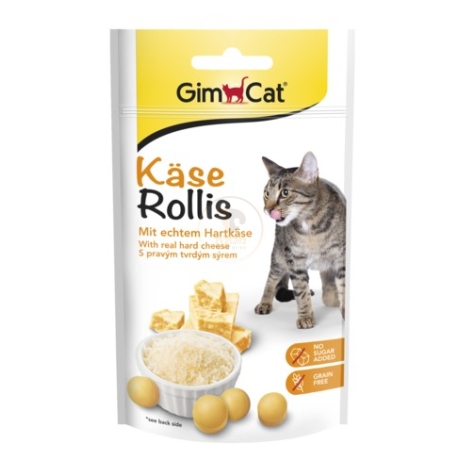 גימקט טבליות גבינה לחתולים 40 גרם - GimCat Cheezies Kase Rollis