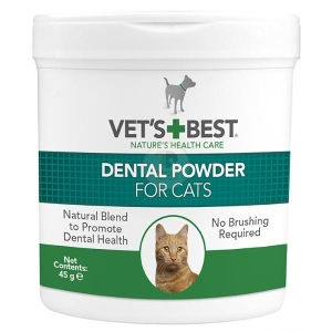 וטס בסט אבקה דנטלית לחתולים לטיפול בשיניים וריח רע מהפה 45 גרם