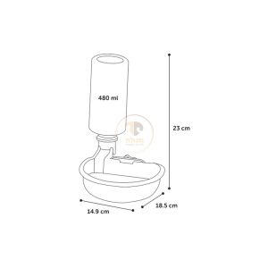 קערת מים יציבה במיוחד לכלובי רשת 480 מ"ל פלמינגו