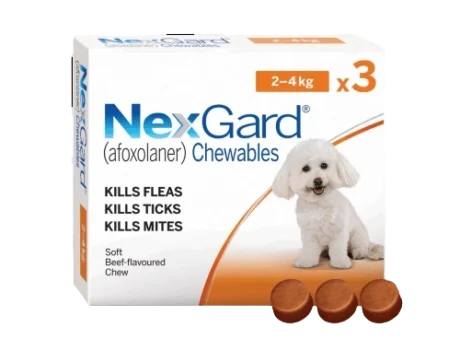 נקסגארד 3 כדורים נגד פרעושים וקרציות 2-4 ק”ג - NexGard
