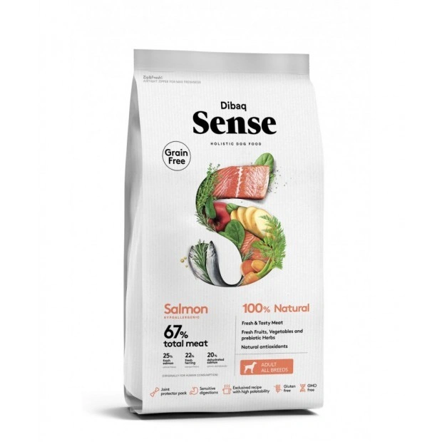 דיבאק סנס בוגר סלמון נטול דגנים 12 ק"ג - grain free adult salmon דיבאק סנס בוגר סלמון נטול דגנים 12 ק"ג - grain free adult salmon