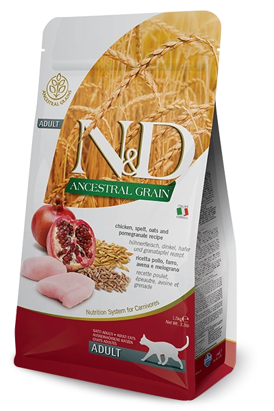 נטורל אנד דלישס עוף ורימון חתול בוגר 5 ק"ג-N&D Chicken Adult Cat