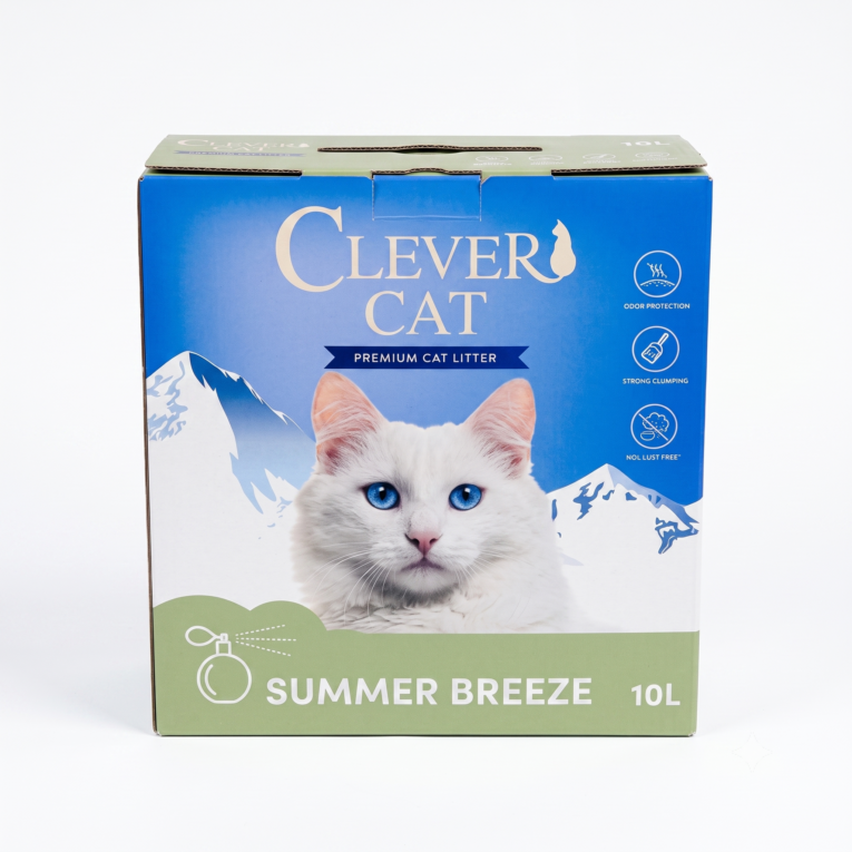 קלבר קט Clever Cat חול לחתולים מתגבש בניחוח בריזת קיץ מרענן – 10 ליטר