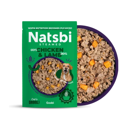 נטסבי כבש ועוף מזון טבעי מאודה 500 גרם - Natsbi Chicken & Lamb