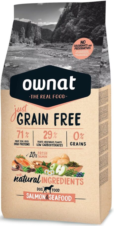 אוונט ג'סט ללא דגנים סלמון ופירות ים 14 ק"ג - Ownat Just Grain Free Salmon and sea food