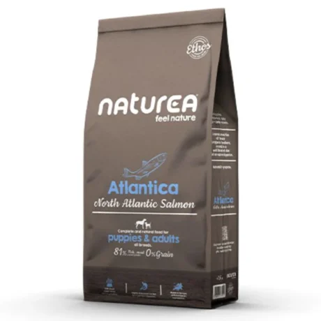 נטוראה Naturea Naturals Atlantica סלמון 100% רכיבים טבעיים מזון יבש לכלבים ללא דגנים 10 ק"ג